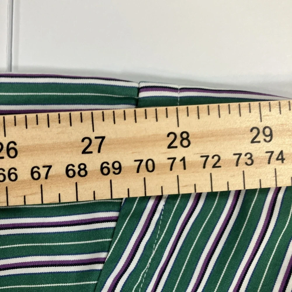 Polo Ralph Lauren Shirt Mens 2XLT Green Purple Striped Button Down Classic‎ Fit